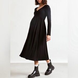 Hatched Softest Ribbed Nursing Dress